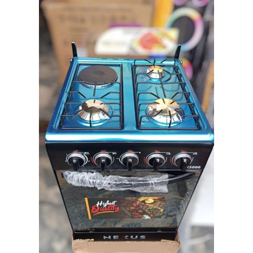 Nexus Newest High Standard Quality Auto Ignition 50x50 3 Gas Burner & 1 Electric Hotplate Standing Cooker With Inbuilt Oven Item | Buy Nexus Newest High Standard Quality Auto Ignition 50x50 3 Gas Burner & 1 Electric Hotplate Standing Cooker With Inbuilt Oven | SPOP Enterprise Global